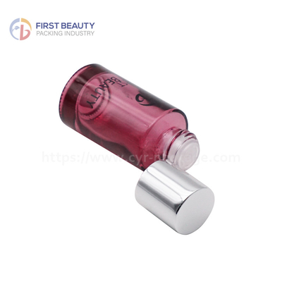 둥근 유리 에센셜 오일 병 알루미늄 드롭퍼 캡 20 ml