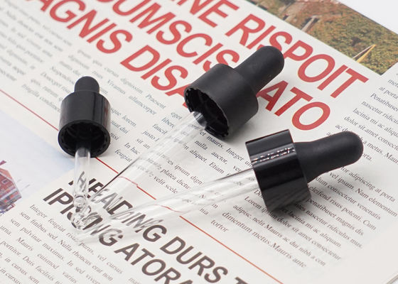 병을 위한 15 밀리미터 18 밀리미터 24 밀리미터 흑색 유리 점적기 피펫 매끄러운 플라스틱 캡