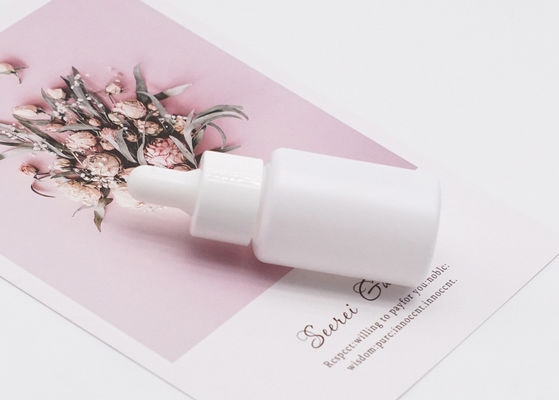 하얀 원통 유리 적하관 보틀 15 밀리람베르트 비어 있는 정유 화장품